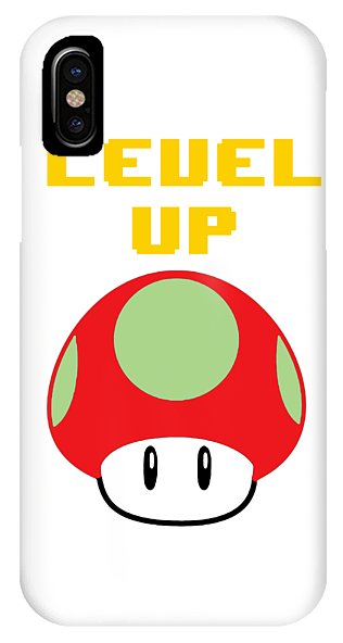 Level Up Mushroom, Classic 8 Bit Entertainment System Characters. Babies From The 80's.  - Phone Case