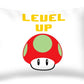Level Up Mushroom, Classic 8 Bit Entertainment System Characters. Babies From The 80's.  - Throw Pillow