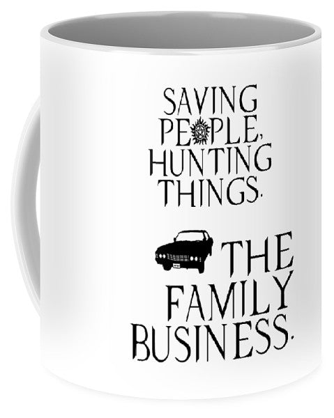 Supernatural Saving People, Hunting Things. The Family Business With Anti Possession Symbol. - Mug